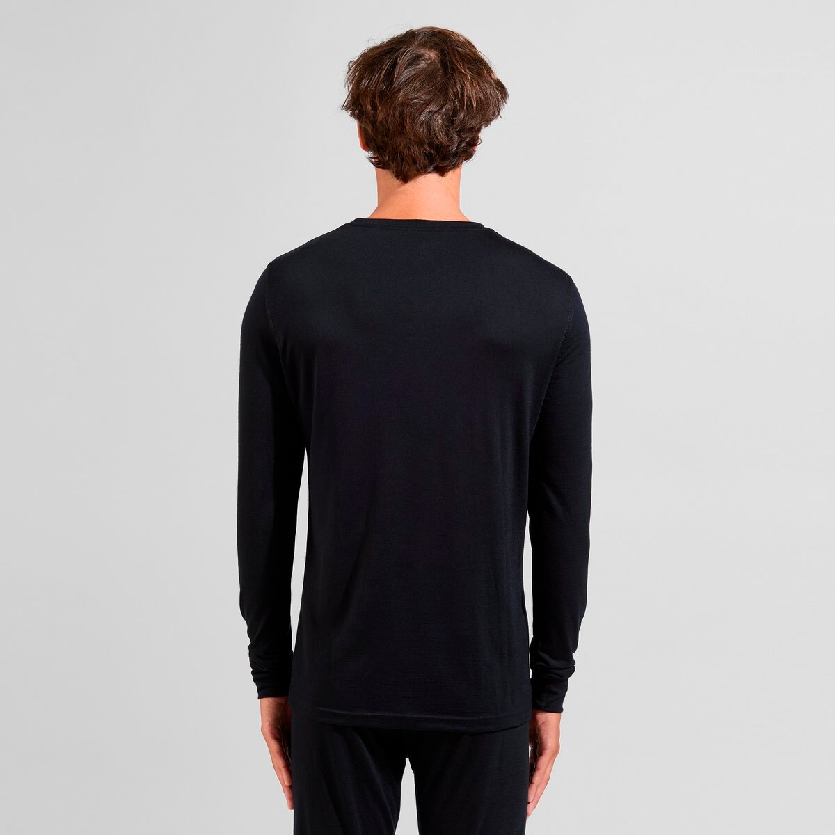 Odlo Mens Bl Top L/S Crew Neck 100 Merino Warm