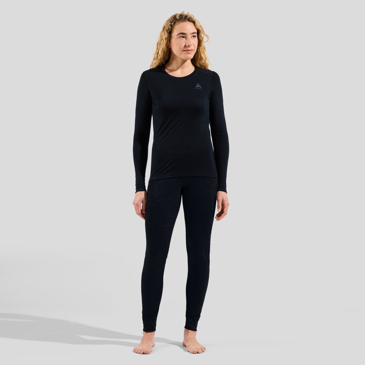 Odlo Womens Bl Top L/S Crew Neck 100 Merino Warm