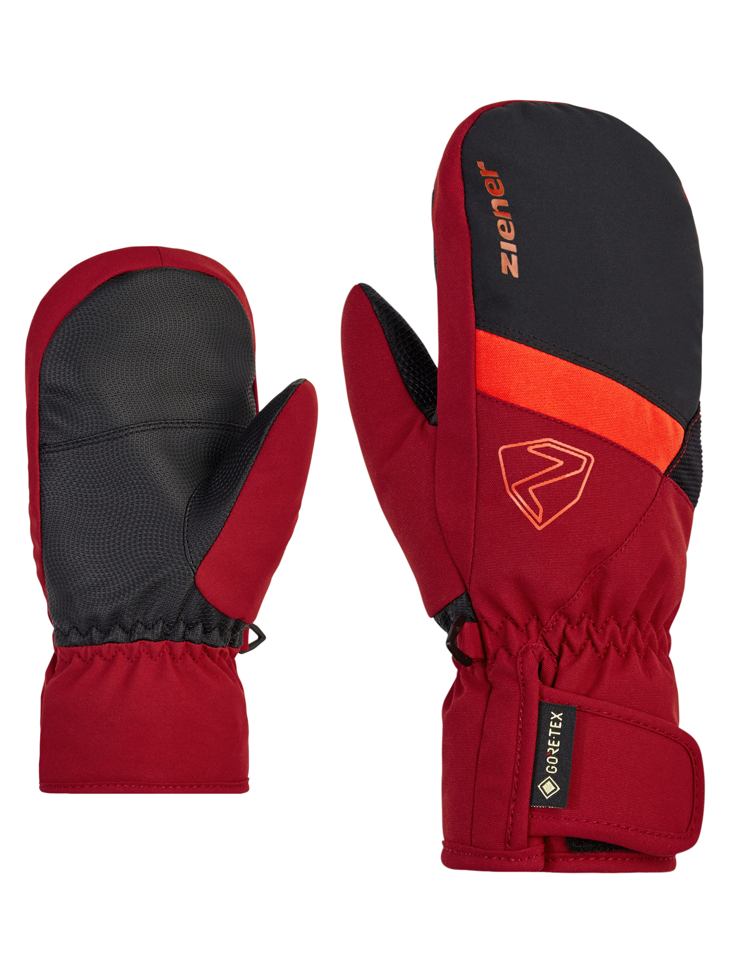 Ziener Levin GTX Mitten Junior, Muffole da Sci/Sport Invernali, Impermeabili, Traspiranti Bambini, Nero/Grigio Inchiostro Mimetico, 7.5