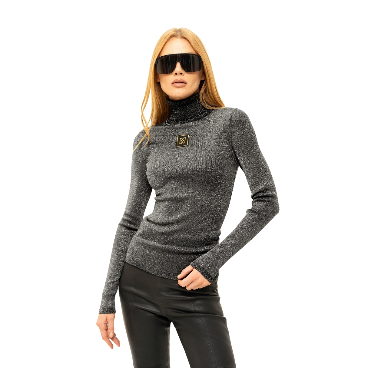 Nikkie Womens Noroton Shiny Turtleneck